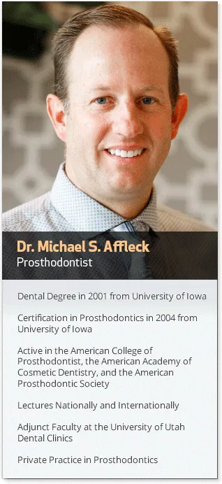 portrait of dr affleck - clearfield dentist and prosthodontist